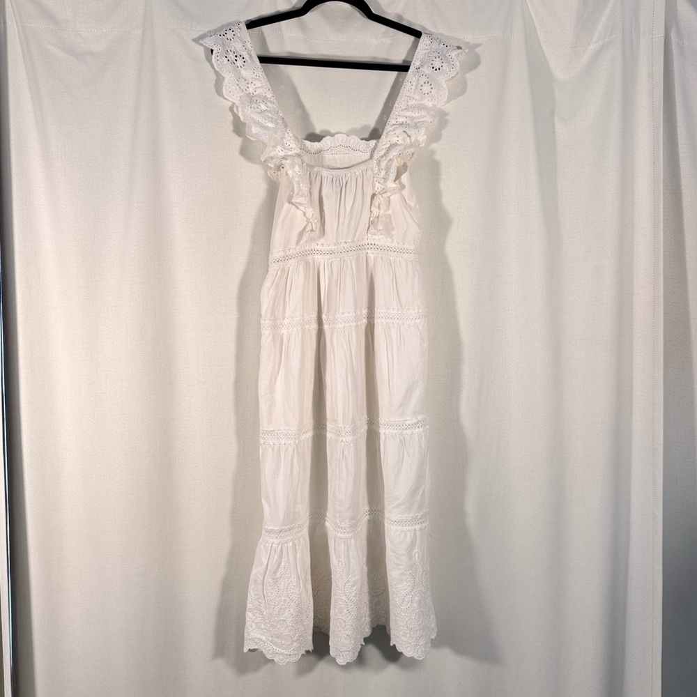 Seven Wonders White Eyelet Lace Tiered Dress - Picture 2 of 6